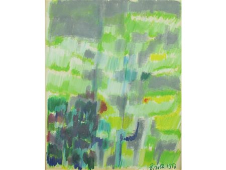 Renato Birolli (Verona 1906-Milano 1959) Composizione Olio su carta Firmato...