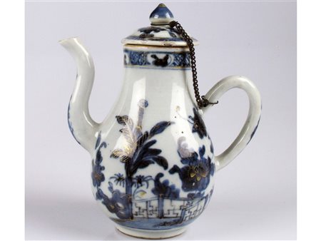 Cina (XVIII secolo) Teiera Porcellana Perfette condizioni Alta 15 cm