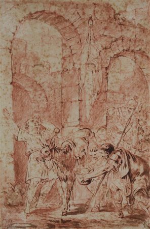 Giovanni Benedetto Castiglione detto Il Grechetto FIGURE inchiostro e...