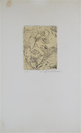 Luigi Bartolini FIORE acquaforte-acquatinta, cm 13,5x10, foglio cm 41x26; es....