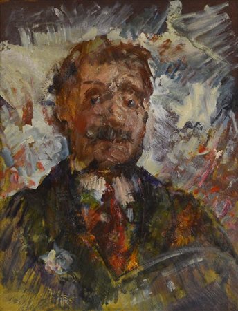 Emilio Gola AUTORITRATTO olio su tavoletta, cm 47x37,5 sul retro: firma e...