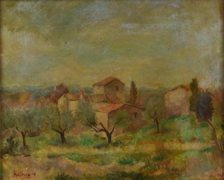 Scuola del XIX secolo CASOLARI olio su tela, cm 40x50 Indistintamente firmato