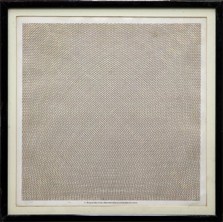 LEWITT SOL (1928 - 2007) - Red grid, blue circles, black and yellow arcs from adjacent corners.