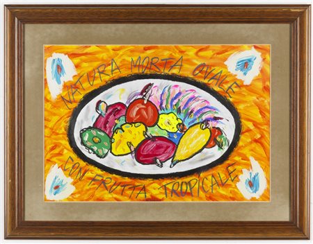 DONZELLI BRUNO (n. 1941) - Natura morta ovale con frutta tropicale.