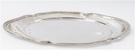 ARGENTERIA SIAP, Alessandria Vassoio con bordo polilobato in argento 800....