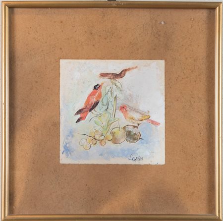 LEA COLLIVA (Bologna 1901 - 1975) “Senza titolo”. Olio e tecnica mista su...