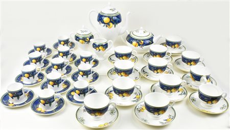 SERVIZIO DA THE E CAFFE' IN PORCELLANA DI WEDGWOOD serie Citrons del 1993,...