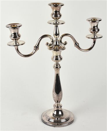 CANDELABRO A TRE FIAMME IN ARGENTO STERLING 925 MARCA PAMPALONI gr 500 circa...