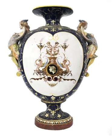 ANFORA seconda metà sec. XIX, manifattura Melandri e Focaccia, Faenza in...