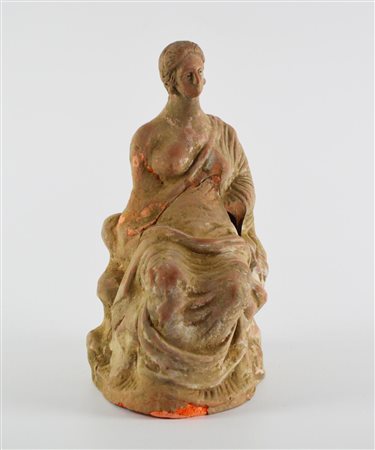 MATRONA ROMANA scultura in terracotta, sec. XIX in stile romano, raffigurante...