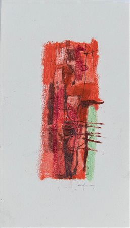 Afro Basaldella (Udine 1912 – Zurigo 1976), “Composizione in rosso e verde”.