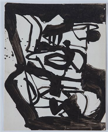 Afro Basaldella (Udine 1912 – Zurigo 1976), “Composizione in bianco e nero”.