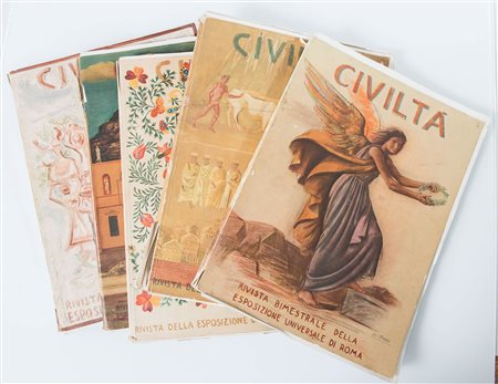Cinque numeri di “Civiltà”, Rivista Bimestrale dell'Esposizione Universale di Roma.