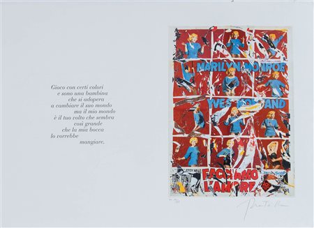 Domenico "Mimmo" Rotella (Catanzaro 1918 – Milan 2006 ), “Gioco con certi colori”.