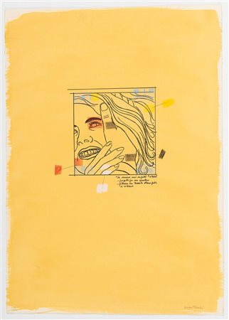 Cesare Tacchi (Roma 1940), “La mano nei capelli”, 1965.