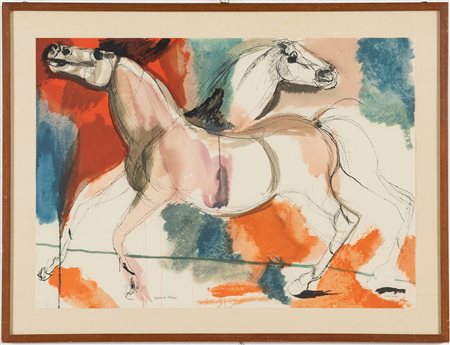 Bruno Cassinari (Piacenza 1912 – Milano 1992), “Cavalli”.