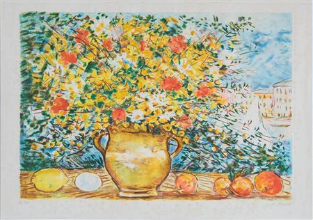 Michele Cascella (Ortona 1892 – Milano 1989), “Vaso di fiori”.