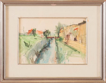 Giuseppe Gagliardi (Bologna 1902 – 2005), “Paesaggio”, 1968.