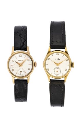 ZENITH e ELITE
Lotto composto da due orologi da polso da donna in oro 18K
Anni