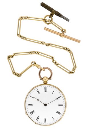 ANONIMO
Orologio da tasca da uomo in oro 18K con catena in oro
Epoca secolo XIX