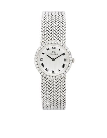 MOVADO
Orologio da polso da donna in oro 18K bianco rifinito in diamanti, con b