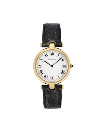 CARTIER VENDOME 
Orologio da polso da uomo in oro 18K
Anni '80
Quadrante e cass