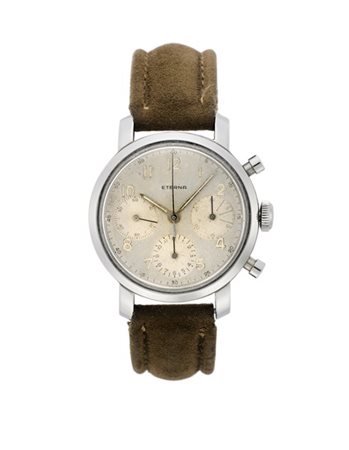 ETERNA WATCH, Cronografo 
Orologio da polso da uomo in acciaio con cassa a due
