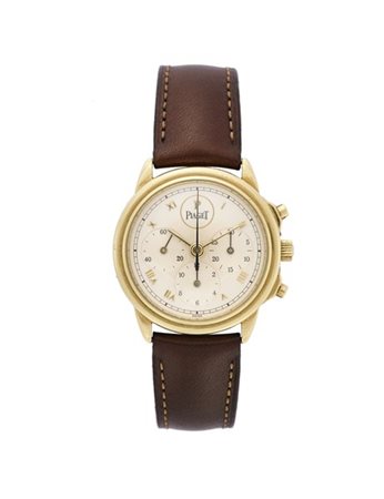 PIAGET, Cronografo
Orologio da polso da uomo in oro 18K con cassa a vite
Anni '