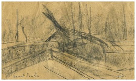 RENATO SANTINI Viareggio 1912 – 1995 Senza titolo 1920 Grafite su carta 10,5...