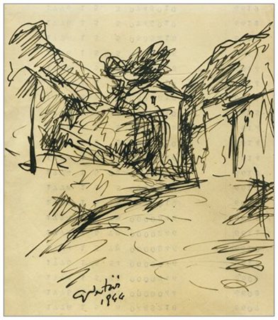 GUALTIERO NATIVI Pistoia 1921 – Greve in Chianti 1999 Paesaggio 1944...