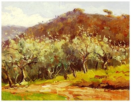 GIANCARLO CARMIGNANI Senza titolo 1990 Olio su tavola 20 x 24. Firma in b. a...