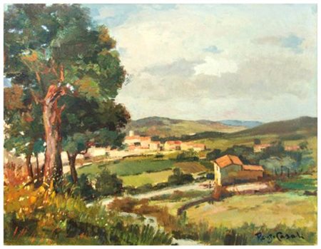 RENZO CASALI Livorno 1898 – 1977 Senza titolo Olio su tavola 30 x 45. Firma...