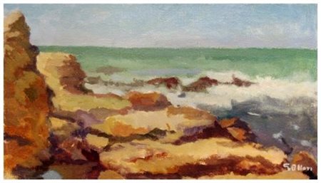 GIULIO ALLORI Livorno 1894 – 1966 Senza titolo Olio su tela 25 x 45,5. Firma...