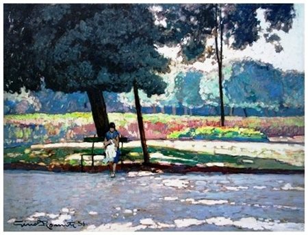 GINO ROMITI Livorno 1881 – 1967 Senza titolo 1956 Olio su faesite 30 x 40....