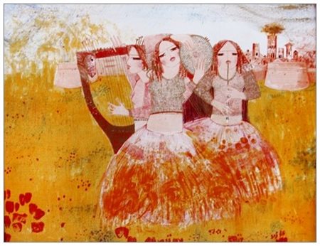 DARIUSH T. MOHAJER Teheran 1944 Senza titolo Pastelli, acquerelli e...