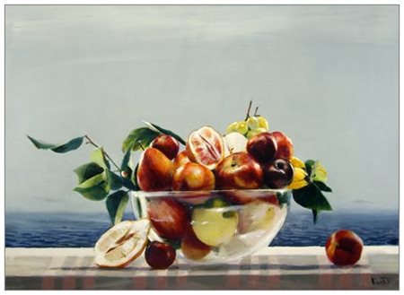 BENIAMINO CICCOTELLI Tollo negli Abruzzi 1937 Frutta e mare 2005 Olio su tela...