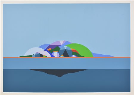 Keizo Morishita SENZA TITOLO AZZURRO E BLU serigrafia su carta, cm 50x70; es....