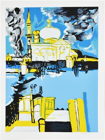 Remo Brindisi VENEZIA litografia su carta, cm 70x50 esemplare 110/150 firma