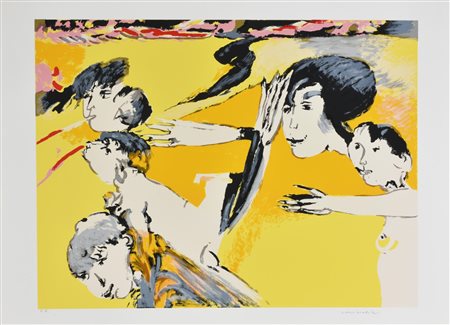 Remo Brindisi SENZA TITOLO litografia su carta, cm 50x70 esemplare P.A. sul...