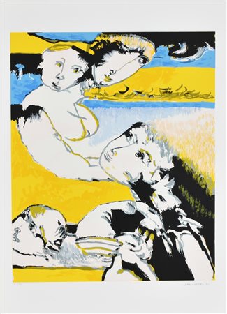 Remo Brindisi FIGURE litografia su carta, cm 70x50 esemplare 111/150 firma