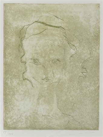 Ernesto Treccani SENZA TITOLO incisione su carta, cm 50x35 (lastra cm 32x25)...