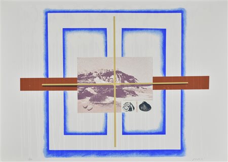 Concetto Pozzati COMPOSIZIONE MARINA serigrafia su carta, cm 50x70; es....