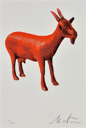 William Sweetlove CLONED RED GOAT serigrafia su cartoncino, cm 25x16,5; es....