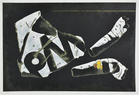 Concetto Pozzati SENZA TITOLO litografia su carta, cm 50x70; es. 27/100 firma