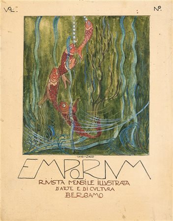 Luigi Zago "Studio per la copertina n.400 di Emporium dell'Aprile 1928" 
tecnica