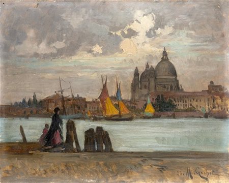 Mario Gachet "Canale della Giudecca, Venezia" '26
olio su cartone (cm 35x45)
Fir