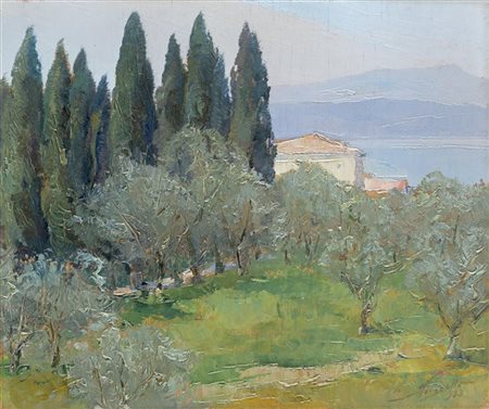 Eugenio Polesello "San Vigilio, Lago di Garda" 933
olio su compensato (cm 34x42)