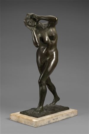 Enrico Saroldi "Stupore" 
scultura in bronzo (h cm 33) poggiante su base in marm