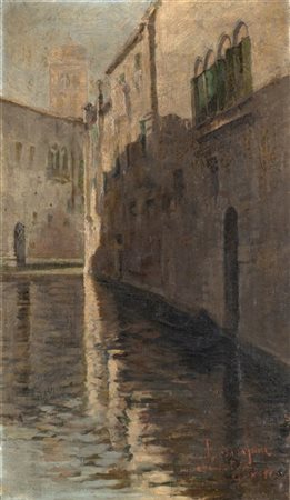 Cristoforo Buttafava "Venezia, Canale ai Frari" 1890
olio su tela (cm 70x40)
Fir
