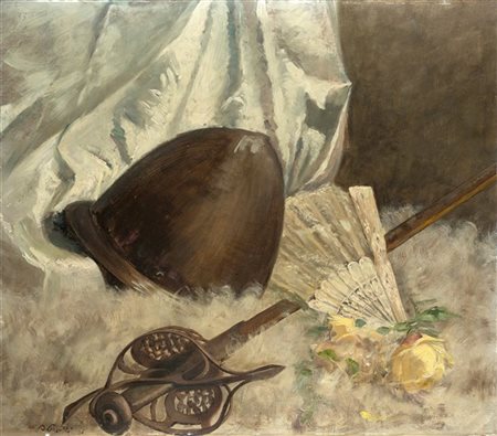 Alfredo Protti "Composizione" '36
olio su cartone pressato (cm 46,5x54,5)
Firmat